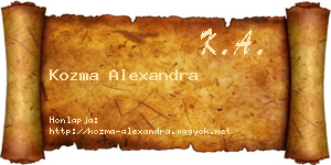 Kozma Alexandra névjegykártya
